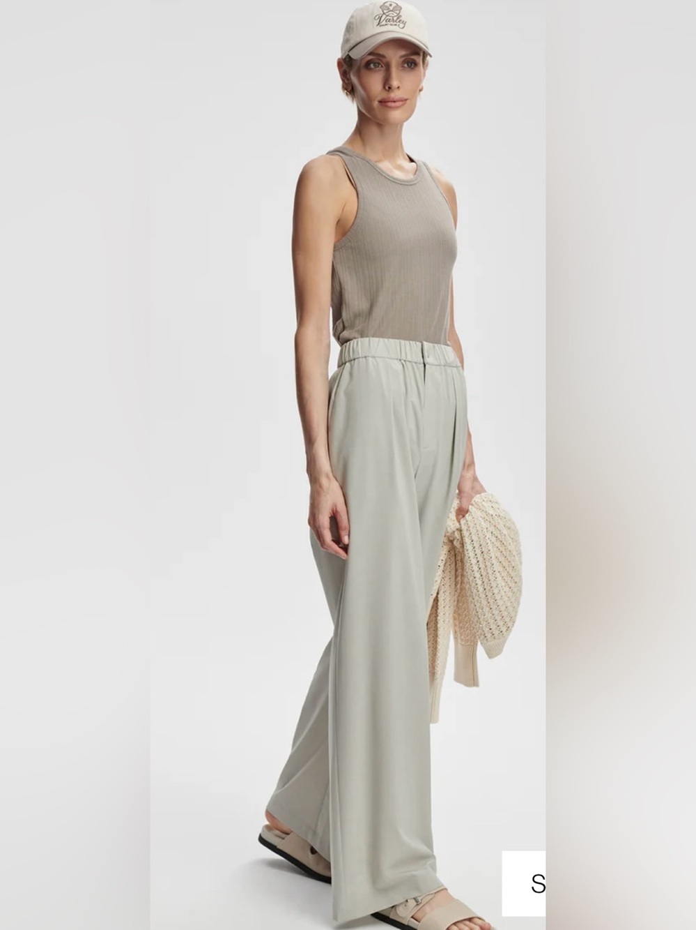 Varley kayson wide leg pants sage grey size XL nwt